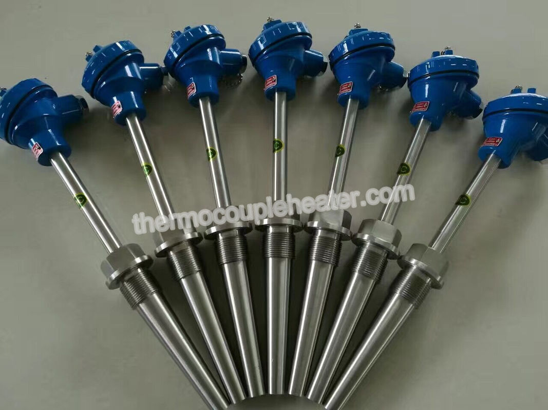 Type K / J / N Threaded Fitting Thermocouple Thermowell Assembly For