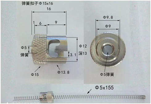 Spring Loaded Temperature Sensor Parts Single / Double Slot Bayonet Cap For Thermocouple