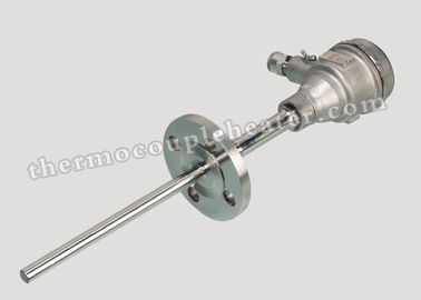 China Stainless Steel Flange Style Tube / Wire Type J T K Type Thermocouple Probe supplier