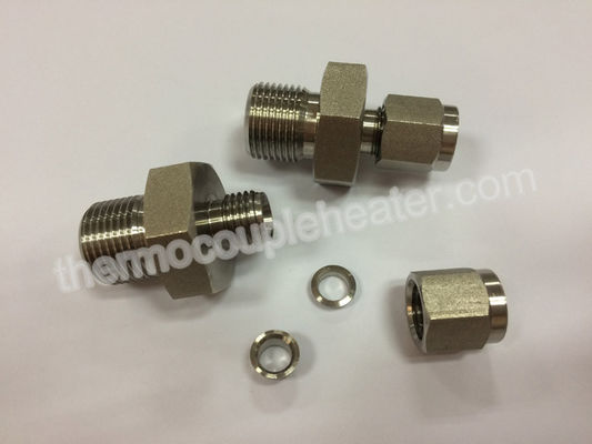 Stainless Steel 1/2 " / 1/4" / 1/8"  NPT Compression Fittings For Thermocouple Assembly