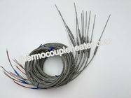 1.5MM Hot Runner Ungrounded Thermocouple With Fiberglass Leads / Metal Transition