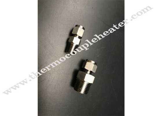 thermocouple fitting male connector bored through connector for thermowell double ferrule tube fitting