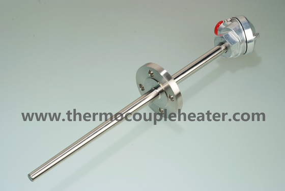 Temperature Sensor Thermocouple RTD PT100 With Flange Thermowell