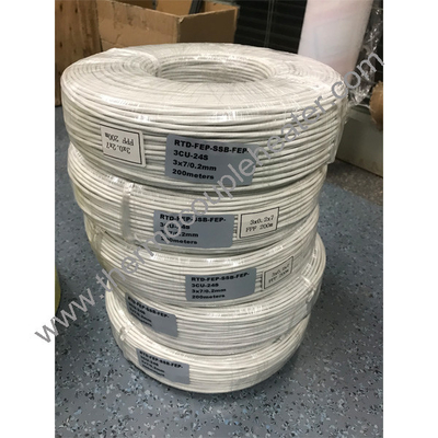 PFA Insulated RTD Cable Fiberglass Braided Shielding PT100 Wire FEP Jacket RTD Cable