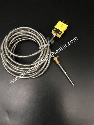 K Type Flexible Thermocouple with Adjustable Compression Fitting and connector