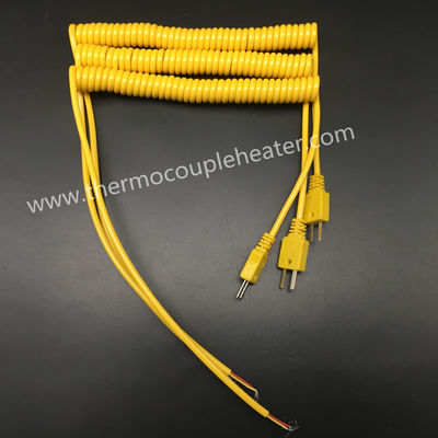  Insulation J K Type Mini Thermocouple Connector With 1.5m Curly Lead