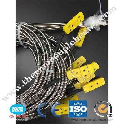 K J PT100 Type Flexible Thermocouple Probe With 1000mm Wire