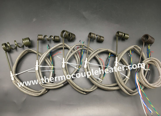 MgO Insulation Hot Runner Coil Heater With Builtin J K Thermocouple