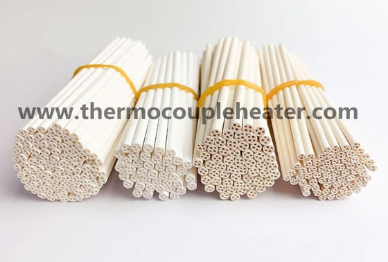 98.3 - 99.9% MgO Ceramic Tube 2 4 Holes For Cartridge Heater