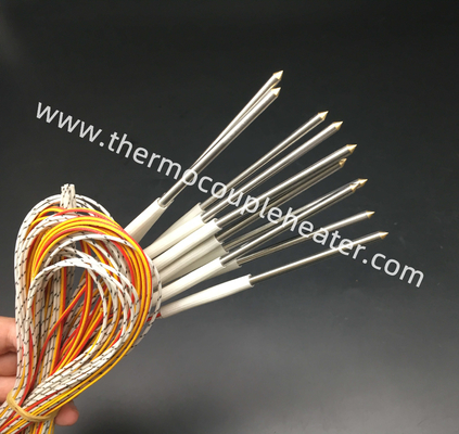Custom Made Pointed Tip Cartridge Heaters With Built In Thermocouple