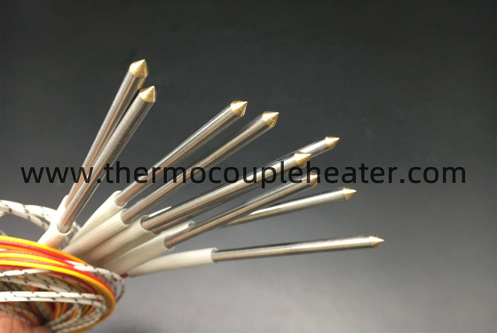 Custom Made Pointed Tip Cartridge Heaters With Built In Thermocouple