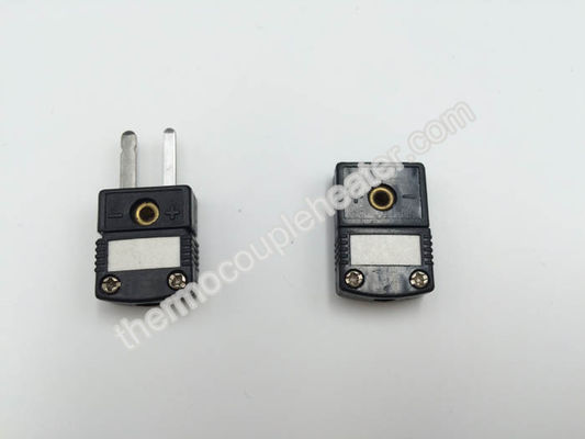 Black Type J Mini Thermoplastic Thermocouple Connectors Male And Female