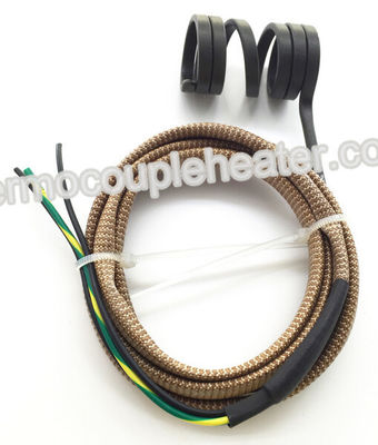 Customized Electric Coil Heaters With Type J Thermocouple Fiberglass Protected Leads