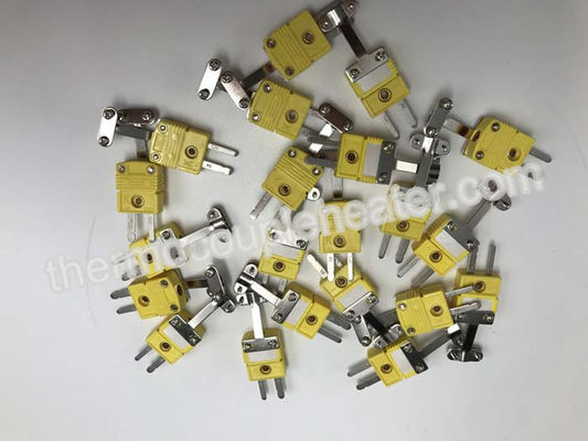 Industria Thermocouple Components / Type K Miniature Male Connector With Metal Wire Holder