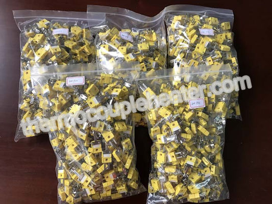 Industria Thermocouple Components / Type K Miniature Male Connector With Metal Wire Holder