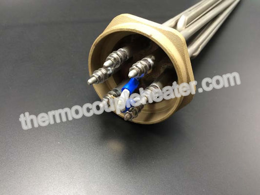 3 Element Industrial Tubular Heaters / Flange Immersion Heater  For Rinse Tank Heating