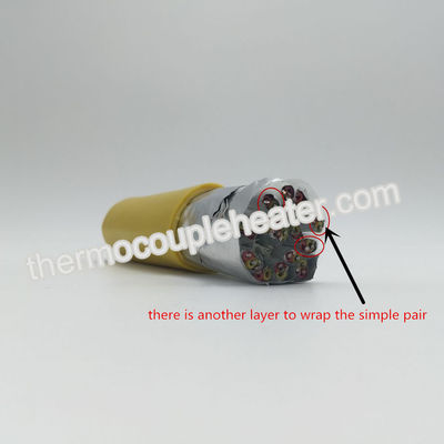 Insulated 15 Pairs Kx Twisted Thermocouple Extension Cable , Thermocouple Extension Wire