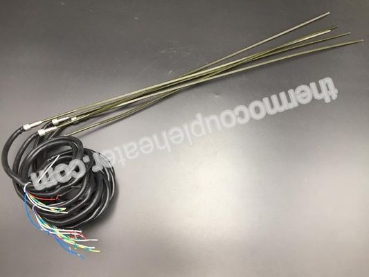 Straight Hot Runner Coil Heaters With J Type Thermocouple And Black Silicone Cable