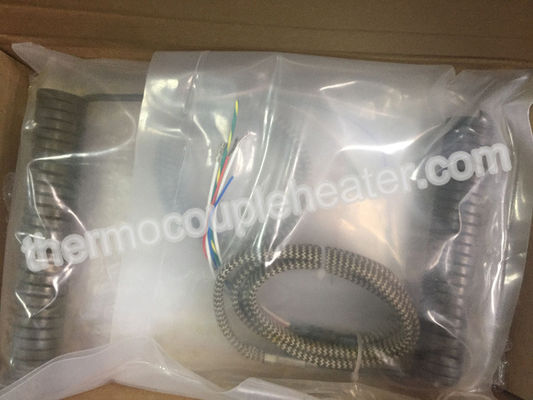 Hot Runner  Electric Coil / Spring Heaters With Silicone Vanished Fiberglass Leads
