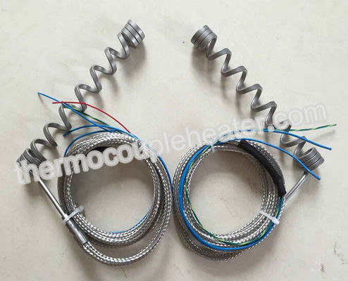 Hot Runner Coil Heater with Brass Nozzle in metal mesh lead wire For Plastic Molding