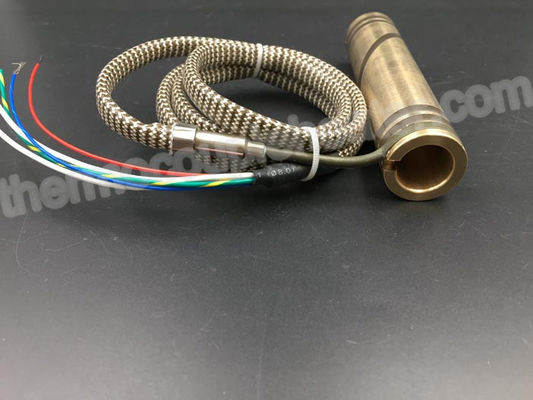 Press In Brass Coil Heaters Cross Section 4.2 x 2.2mm With Inbuilt Thermocouple