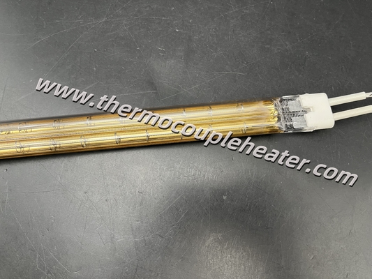 Durable Quartz IR Emitter Gold Coated Twin Tube Design