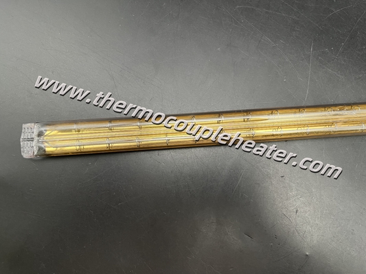 Durable Quartz IR Emitter Gold Coated Twin Tube Design