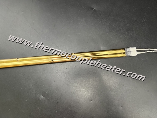 Durable Quartz IR Emitter Gold Coated Twin Tube Design