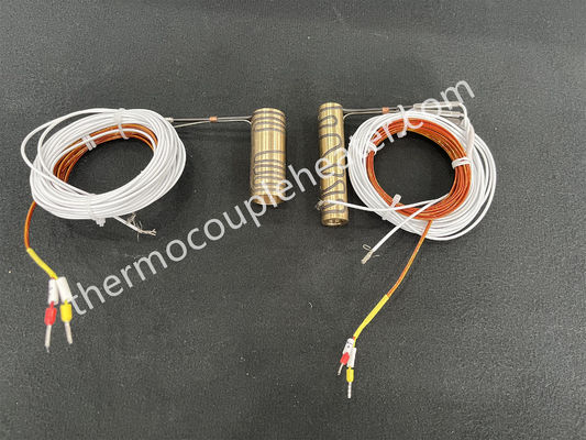 Hot runner injection mold components pressed in brass heater for hot runner systems