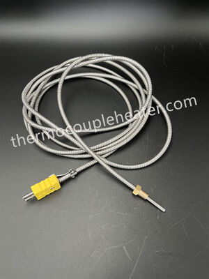 K Type Flexible Thermocouple with Adjustable Compression Fitting and connector