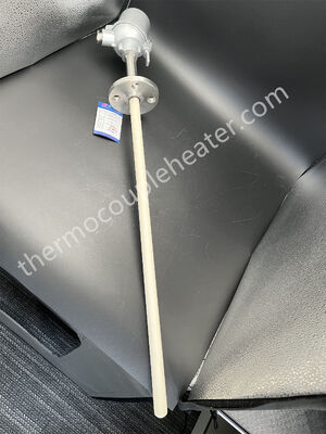 High Temp Thermocouples with Ceramic Tubes and Heads in dual protective ceramic tube