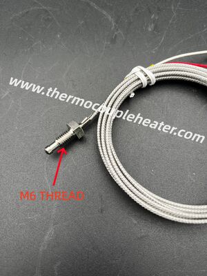 M6 Screw-In Class A Type J Thermocouple Sensor For Injection Molding & Extruders