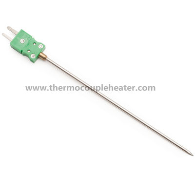 Penetration K Type Thermocouple Probe Diameter 0.5 1.0 1.5mm With Pointed Tip