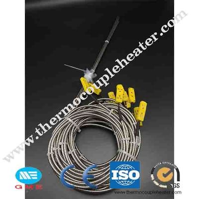 K J PT100 Type Flexible Thermocouple Probe With 1000mm Wire
