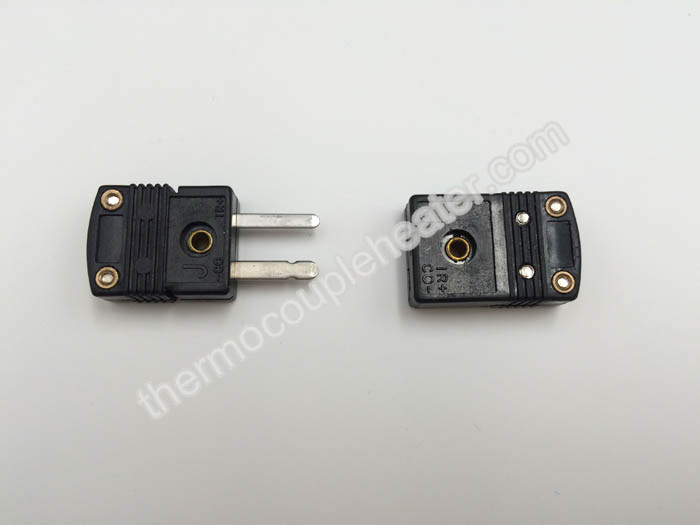 Black Type J Mini Thermoplastic Thermocouple Connectors Male And Female