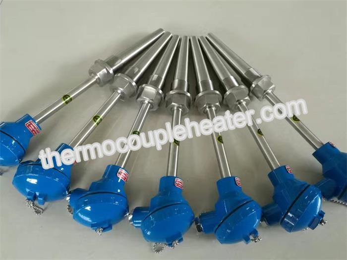 Customized High Temperature Thermocouple With 75mm Movable Flange , Explosion Proof