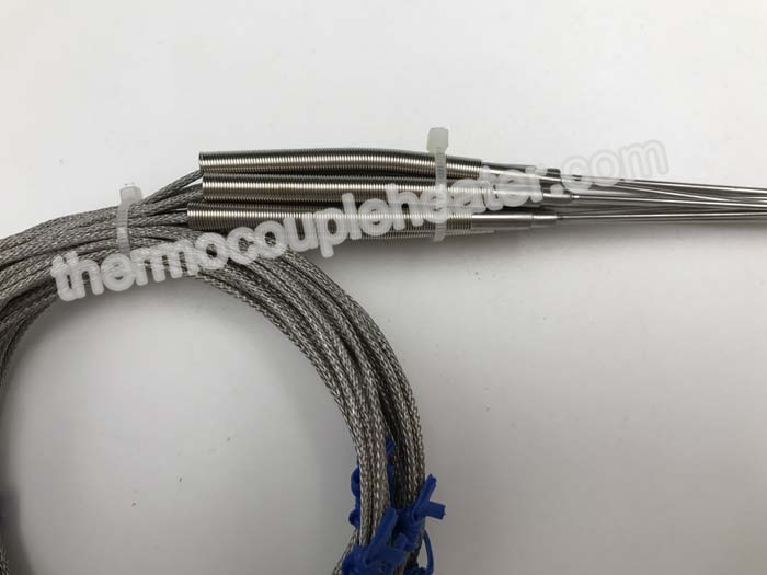 Hot Runner Thermocouple Rtd Sensor With 4mm Diameter Metal Transition And  Leads