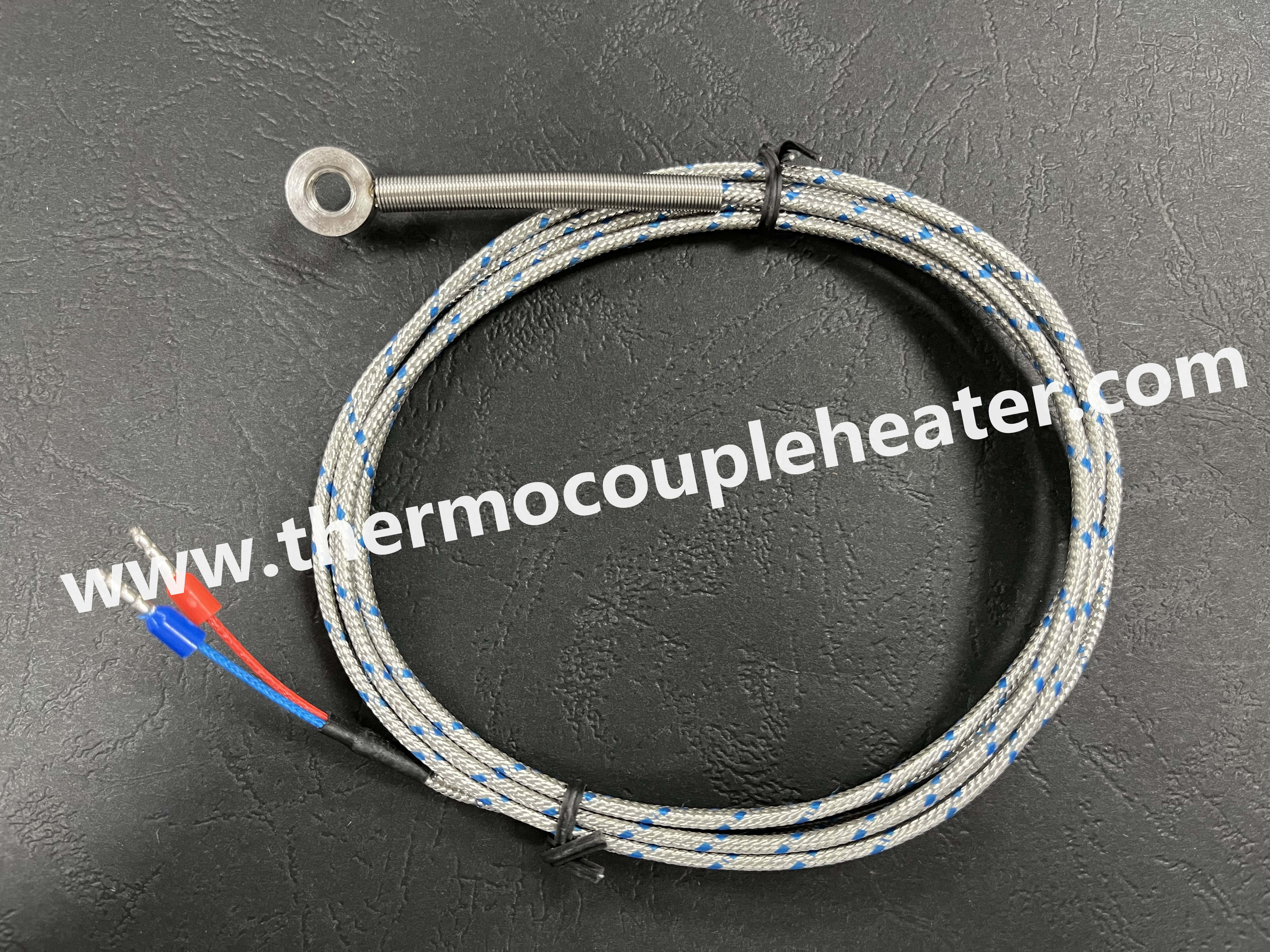 Thermocouple Sensor With Ring Terminal And Stainless Steel Shielded Cable