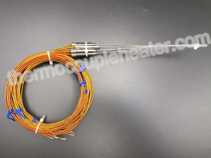 Type J Thermocouple RTD With 24GA Kapton Leads And Metal Transition