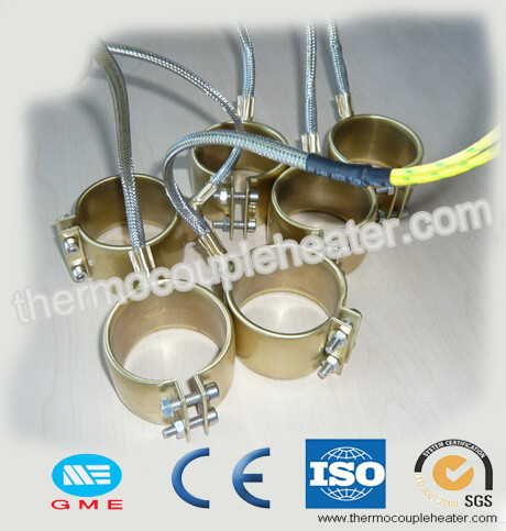 Brass Nozzle Coil Heaters Extruder Band Mica Heater With Stainless Steel Braided Wire