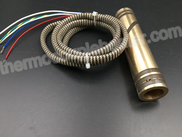 Press In Brass Coil Heaters Cross Section 4.2 x 2.2mm With Inbuilt Thermocouple