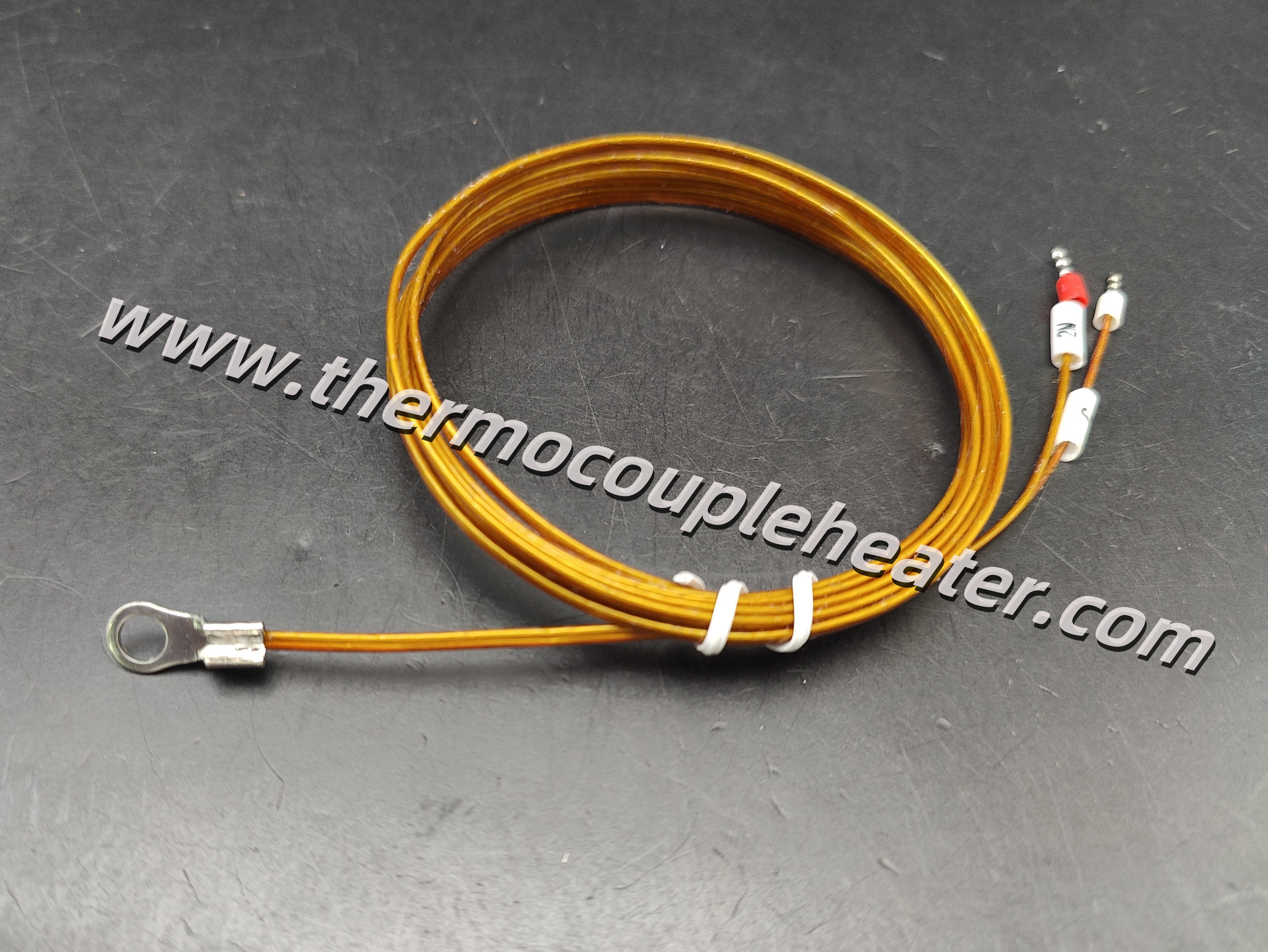 Custom Thermocouple Type J With Ring Terminal Kapton Extension Cable