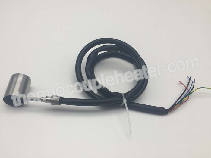 Armored Hot Runner Coil Heaters With J Type Thermocouple And Black Silicone Cable