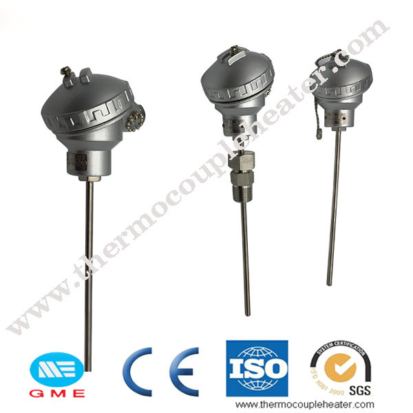 4" Industrial K Type Armoured Thermocouple RTD Sensor With Thread Connection