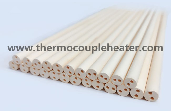 98.3 - 99.9% MgO Ceramic Tube 2 4 Holes For Cartridge Heater