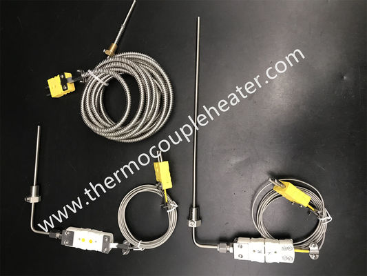 K Type Flexible Thermocouple with Adjustable Compression Fitting and connector