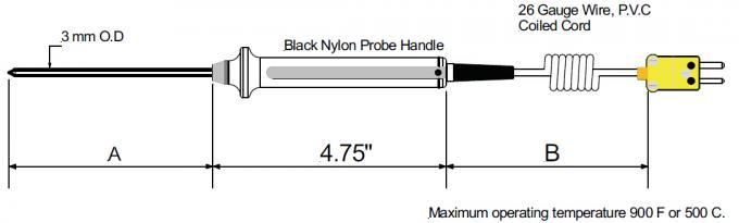 Fast Response Handle Held Type K Mineral Insulated Thermocouple Temperature Sensor