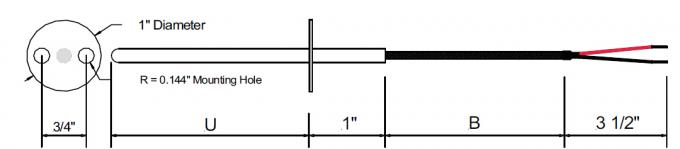 Stainless Steel Flange Style Tube / Wire Type J T K Type Thermocouple Probe