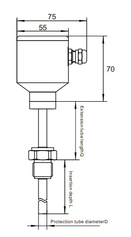 Type K Temperature Sensor Sheathed Ss 316 K type Thermocouple Class A IP67