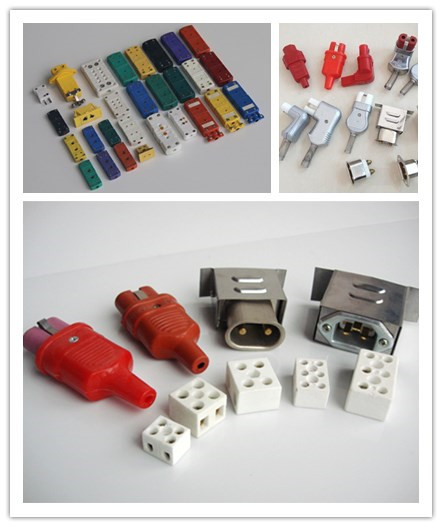 High Temp Resistance Connector Plug In Rubber Thermocouple Accessories With Ceramic Plug